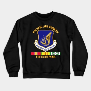 USAF -  SSI - Pacific Air Forces w VN SVC Ribbons Crewneck Sweatshirt